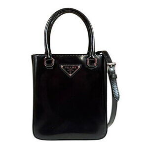 Prada brushed leather tote Shoulder Bag black